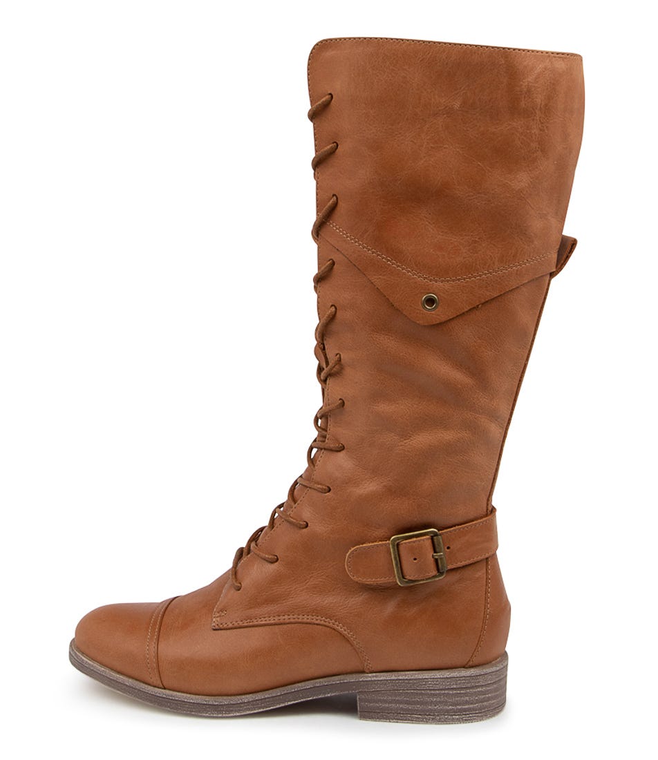 Tan leather hot sale calf boots