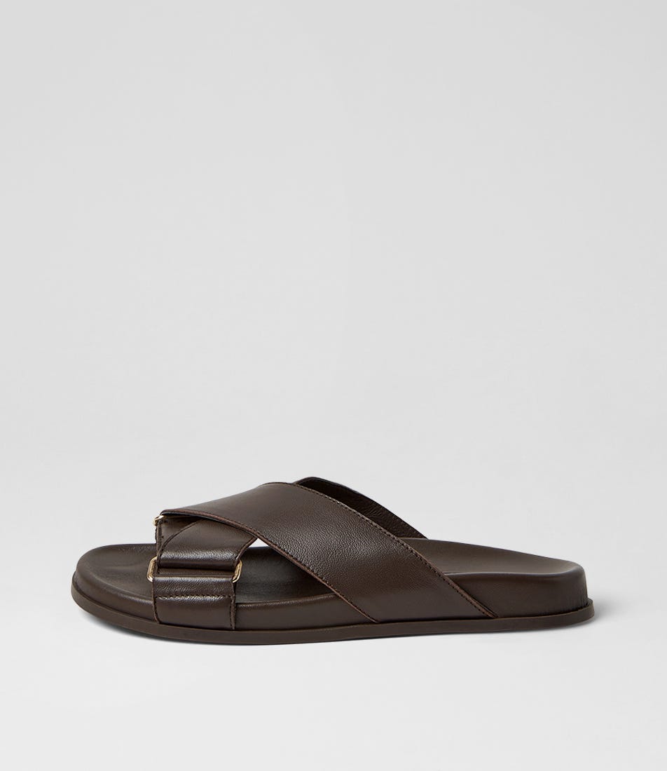 Hefti Choc Leather Slides
