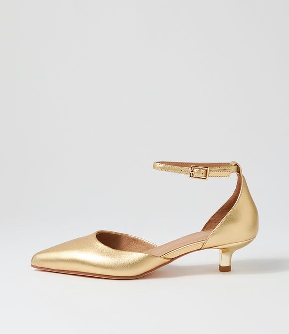 Cushla Gold Leather Heels
