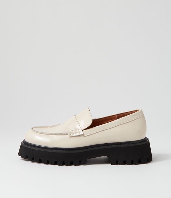 Sia Vanilla Shine Leather Loafers