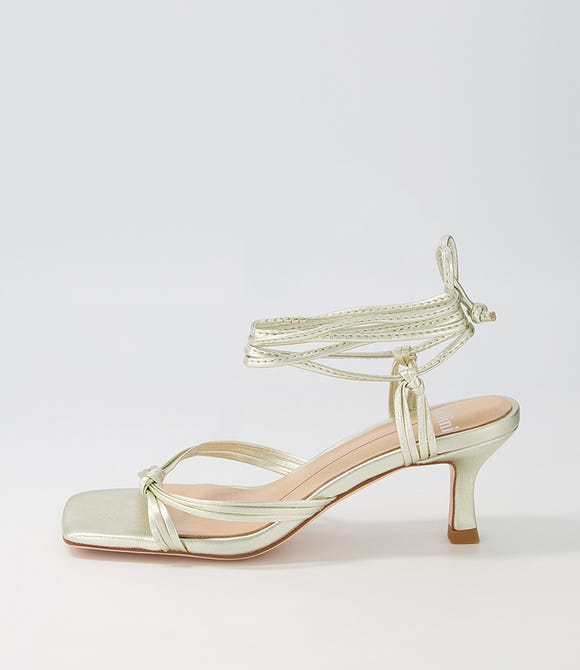 Damiah Pale Gold Leather Sandals