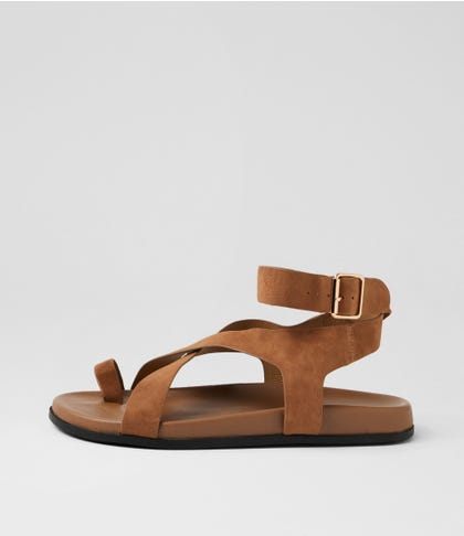 Huiro Coffee Suede Sandals