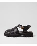 Skout Black Leather Sandals
