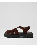 Skout Dark Choc Suede Sandals