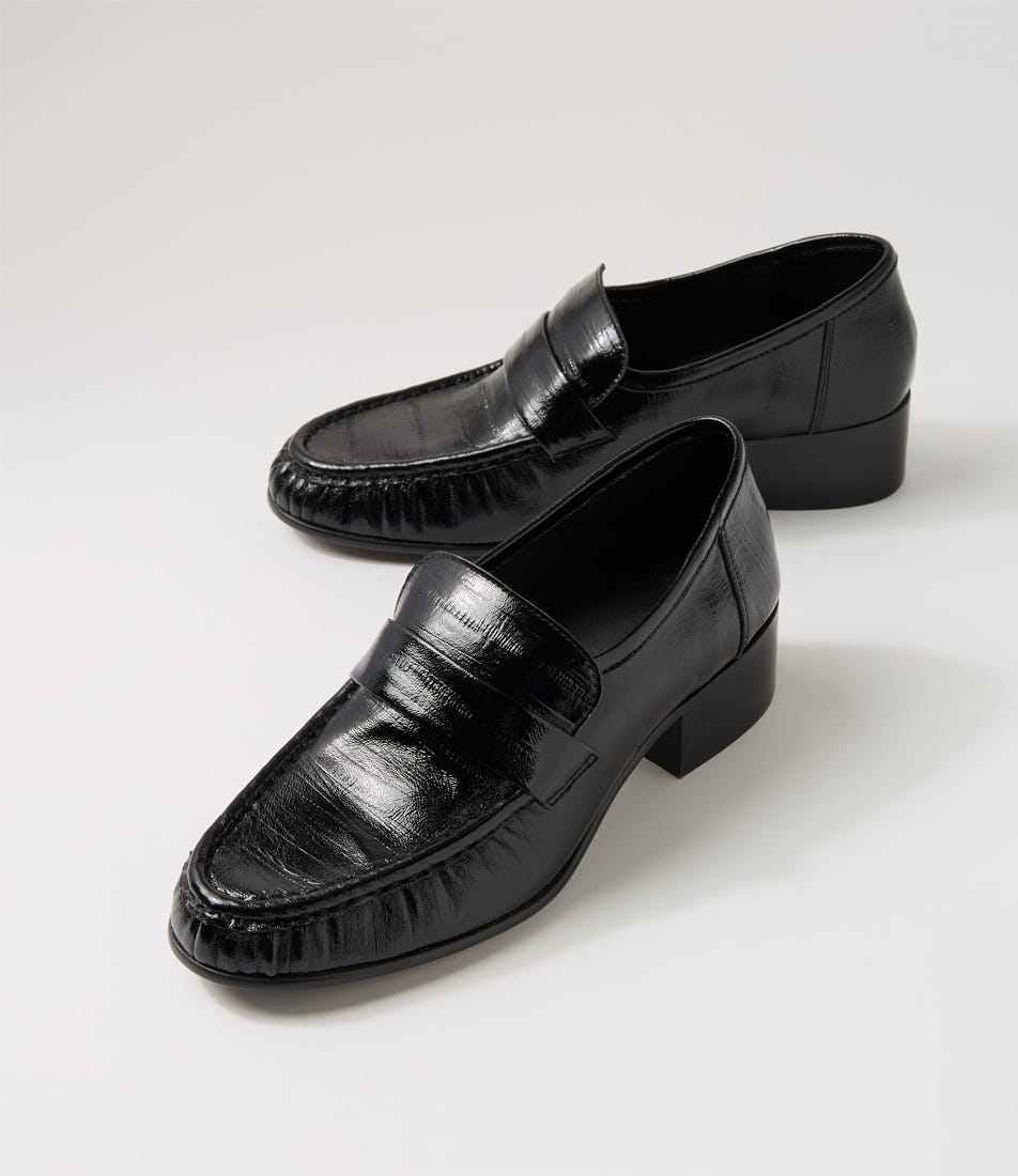Jones Black Strip Leather Heels by Mollini | Shop Online at
