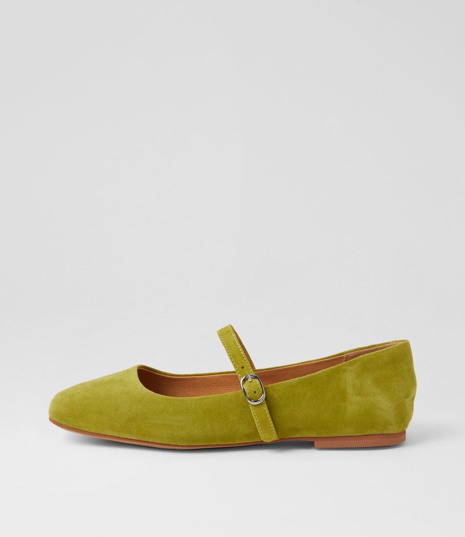 Tokena Matcha Suede Mary Janes