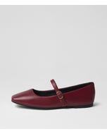 Tokena Burgundy Leather Flat Shoes