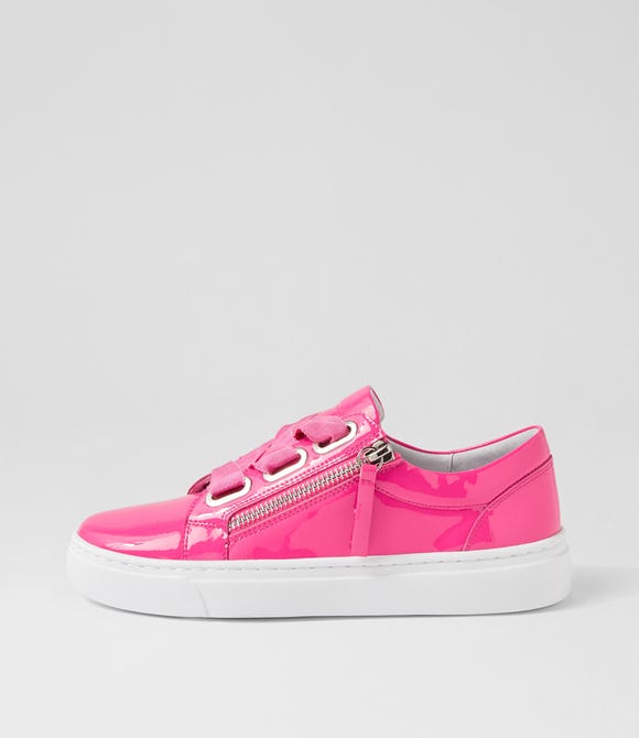 Obow Bright Pink Patent Leather Sneakers