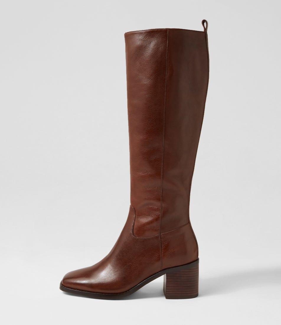 Seriny Choc Dark Brown Leather Knee High Boots