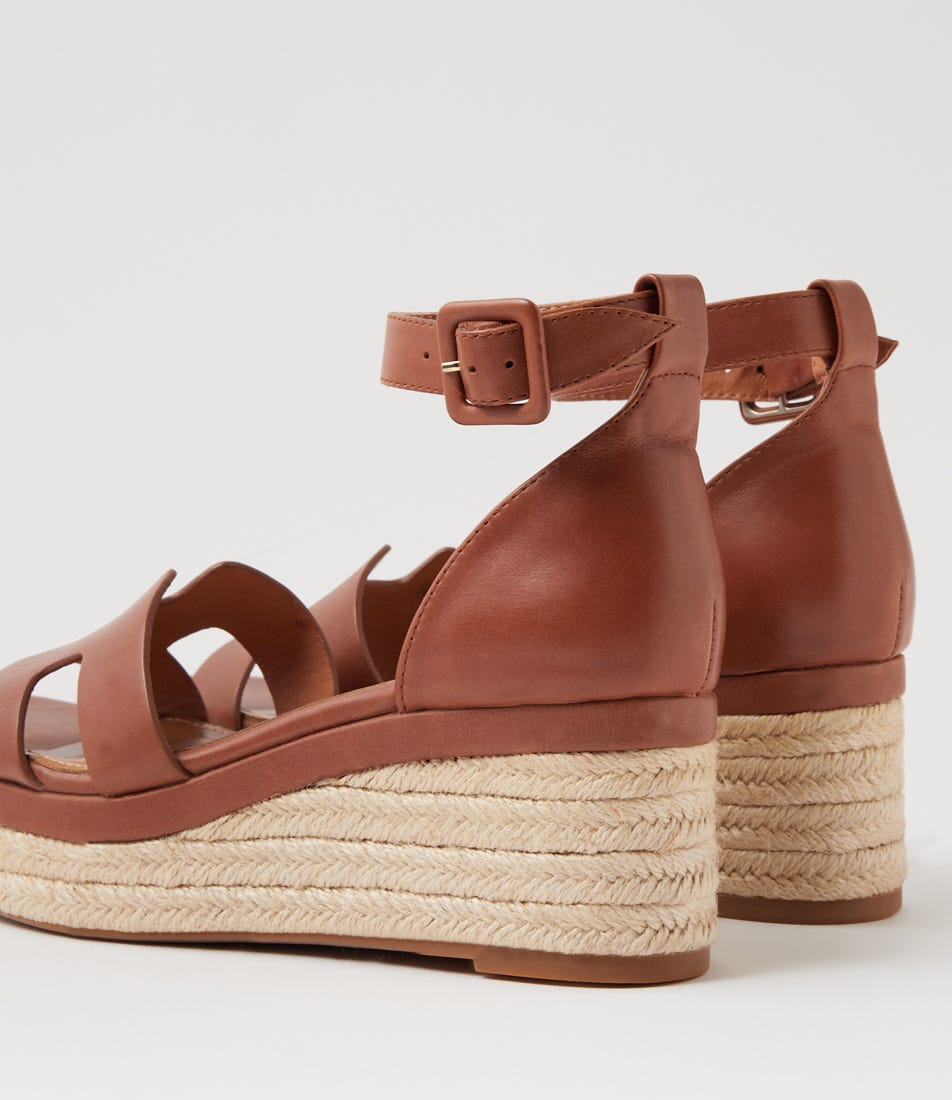Geegie Walnut Leather Sandals by Mollini Shop Online at Mollini