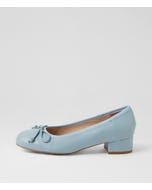 Jave Pale Blue Leather Heels