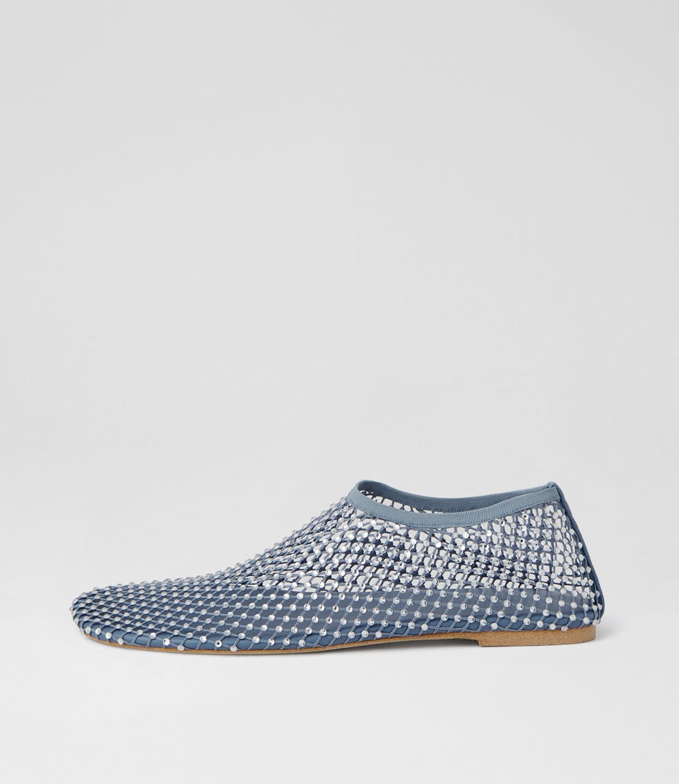 Reaffirm Steel Jewel Mesh Flat Shoes