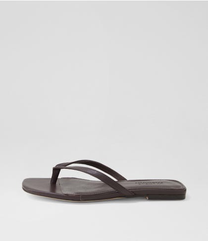 Reille Dark Brown Leather Thongs