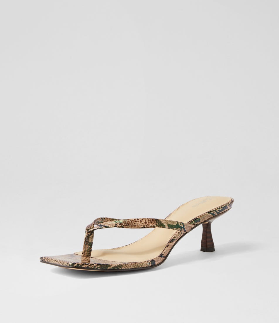 Tidbit Taupe Snake Sandals by Mollini Shop Online at Mollini