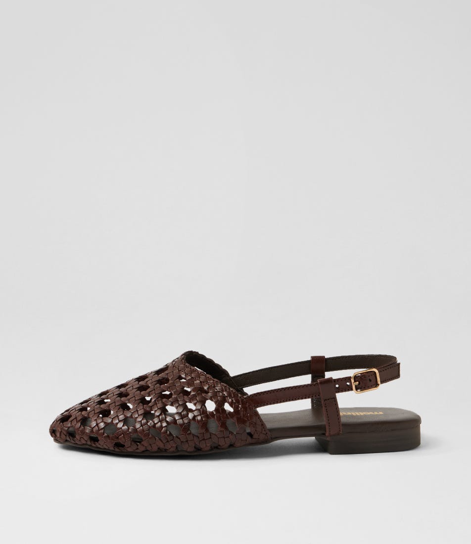 Drasa Choc Leather Flat Shoes