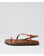 Herlia Walnut Leather Strappy Sandals