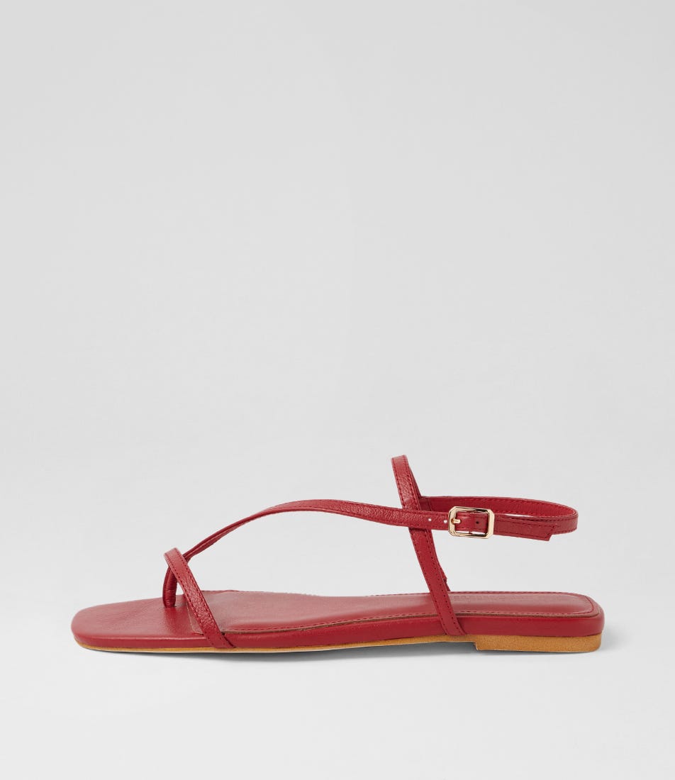 Rollina Red Leather Sandals