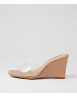 Anarbel Clear Nude Vinylite Leather Wedges