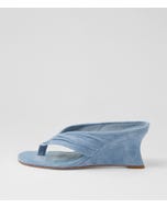 Febbe Pale Blue Suede Wedges