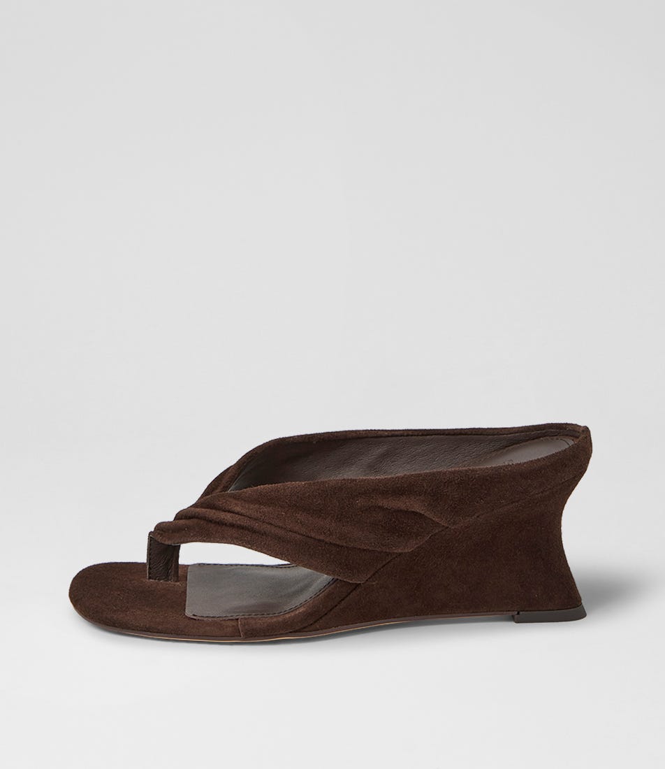 Febbe Dark Brown Suede Sandals