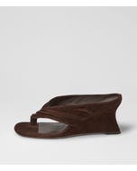 Febbe Dark Brown Suede Sandals