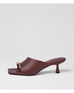 Tionee Burgundy Leather Sandals