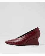 Camye Burgundy Leather Wedges