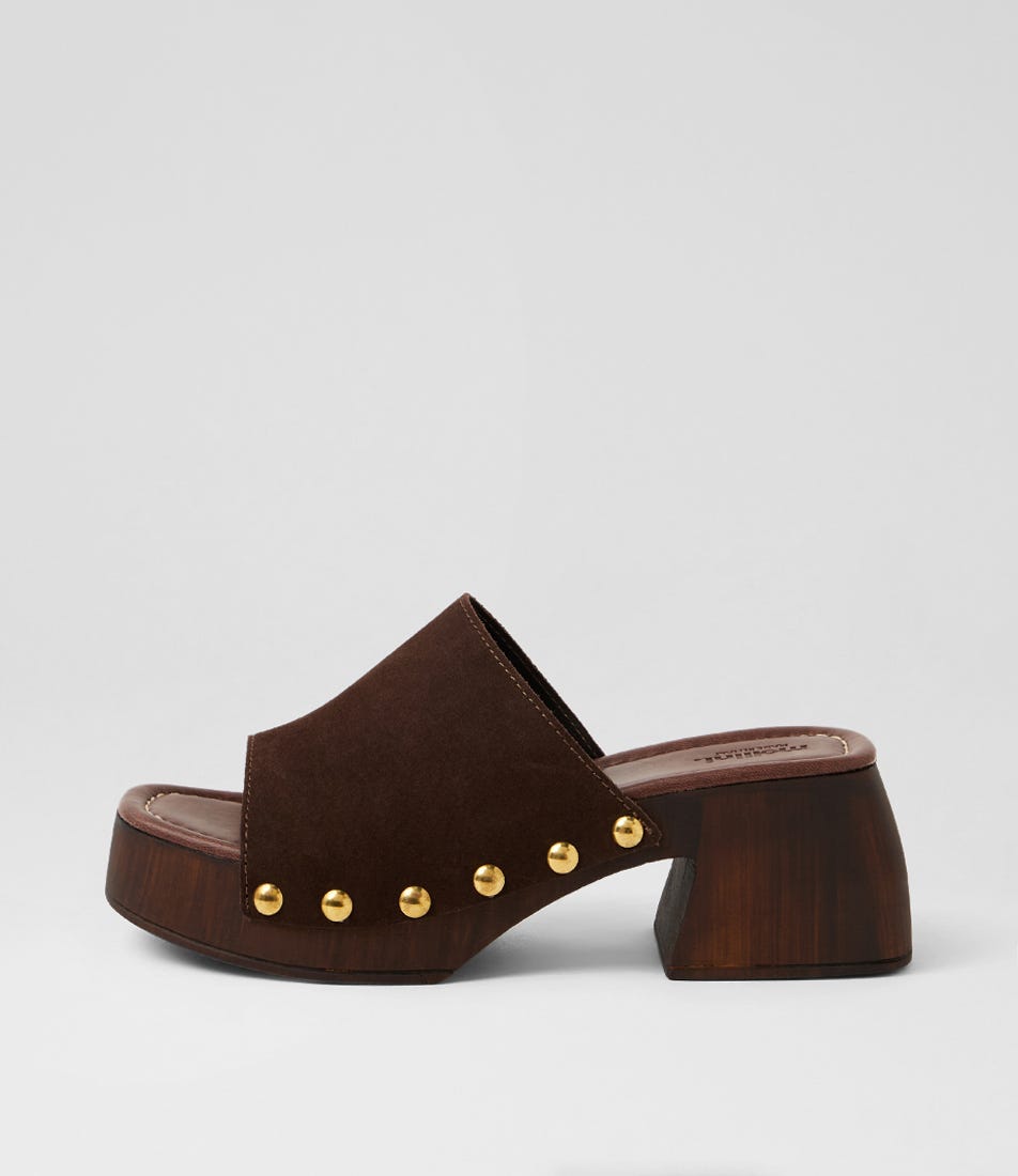 Harlinn Dark Brown Suede Sandals