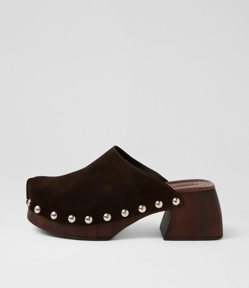 Haven Dark Brown Suede Heels