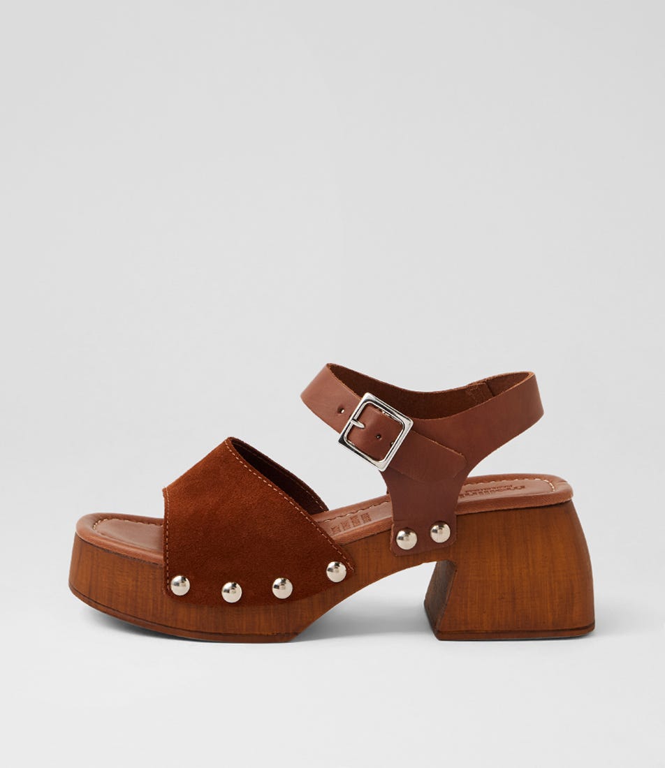 Heliya Brown Suede Sandals