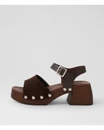 Heliya Dark Brown Suede Leather Sandals