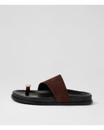 Blize Dark Choc Suede Sandals