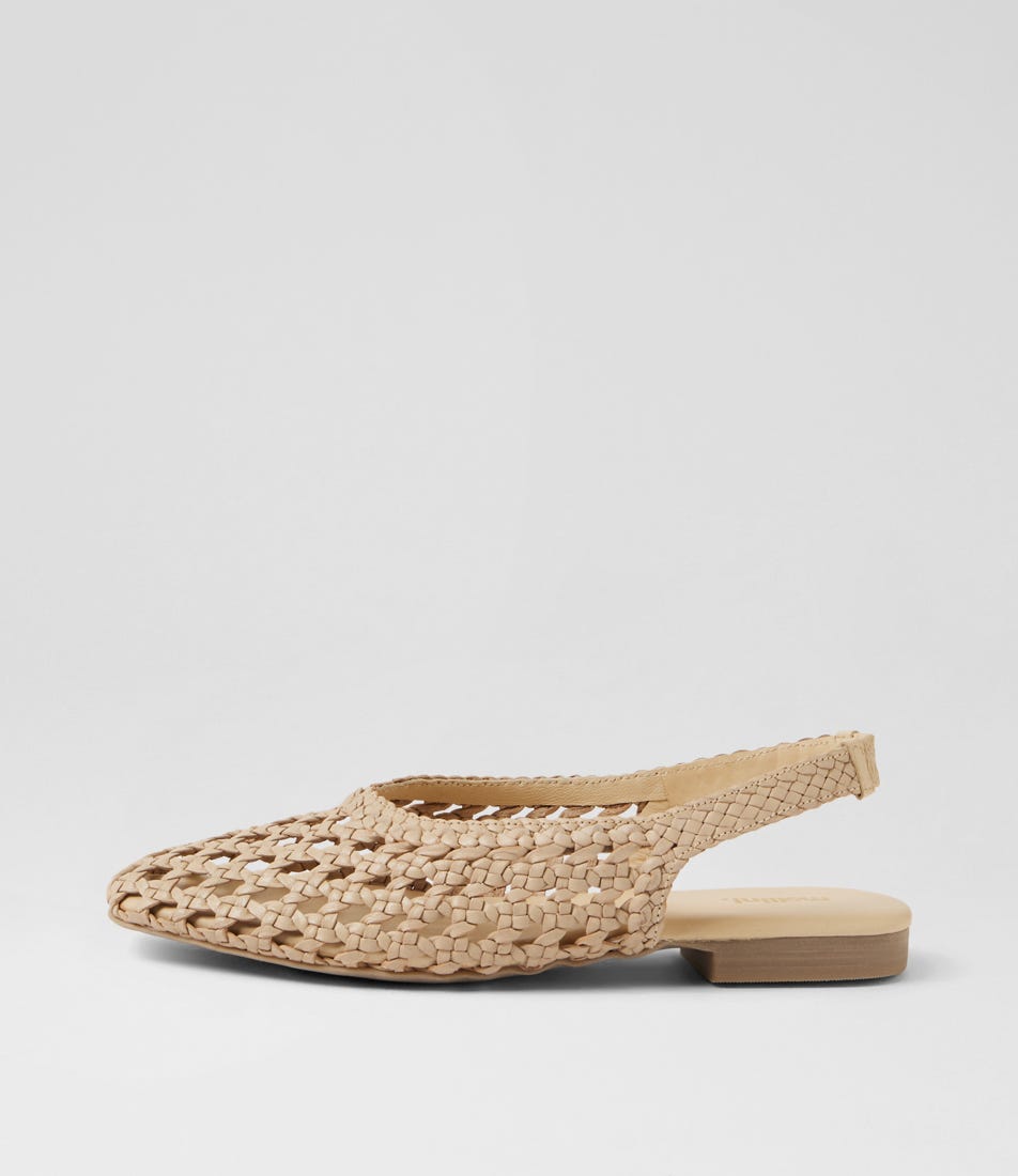 Dasere Cream Leather Flat Shoes
