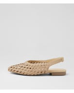 Dasere Cream Leather Flat Shoes