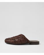 Dessia Choc Leather Flat Shoes