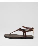 Joanni Dark Choc Suede Sandals
