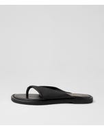 Malune Black Leather Sandals