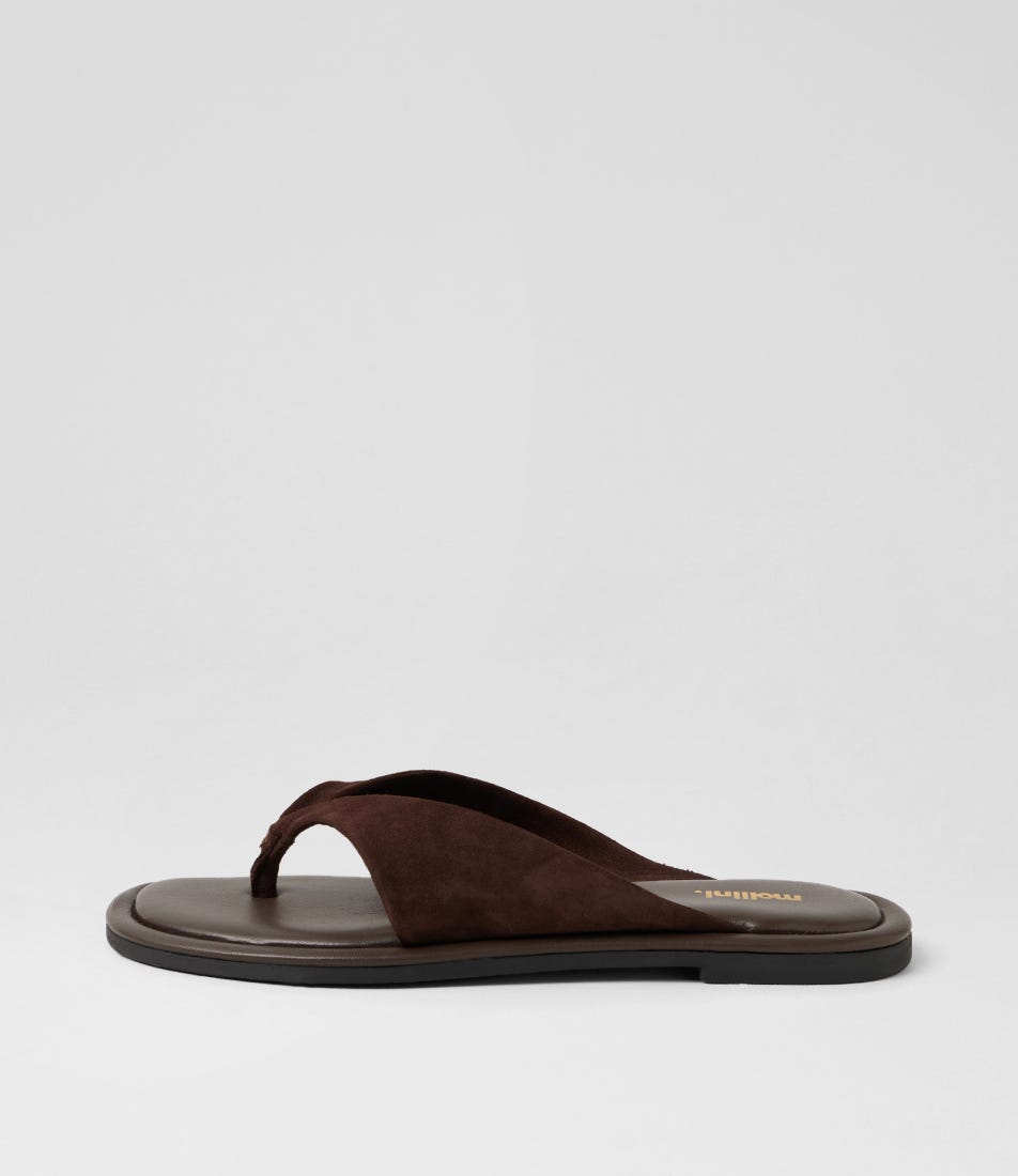 Malune Dark Choc Suede Sandals