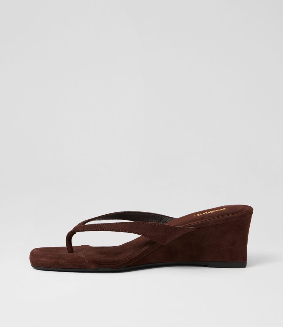 Sarel Dark Choc Suede Sandals