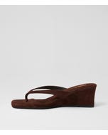 Sarel Dark Choc Suede Sandals
