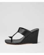 Adrew Black Leather Sandals