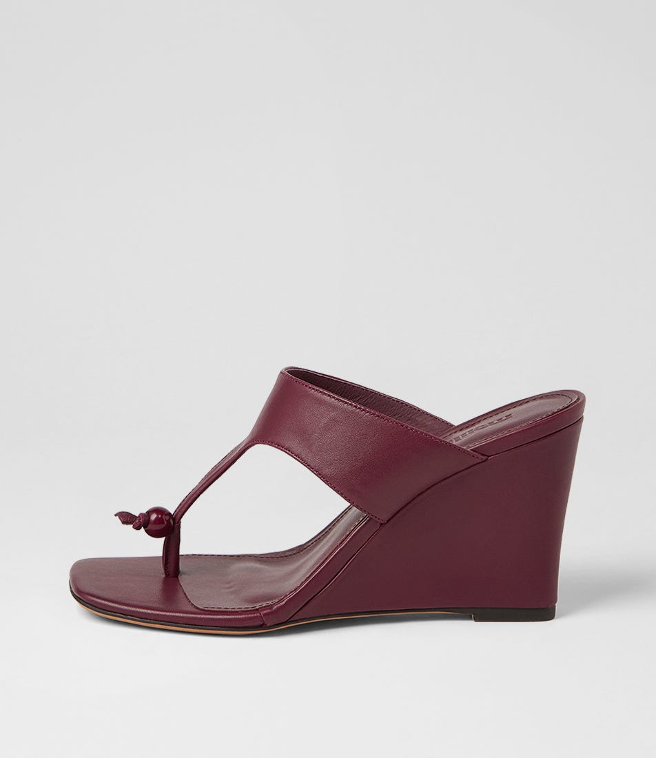 Adrew Burgundy Leather Sandals