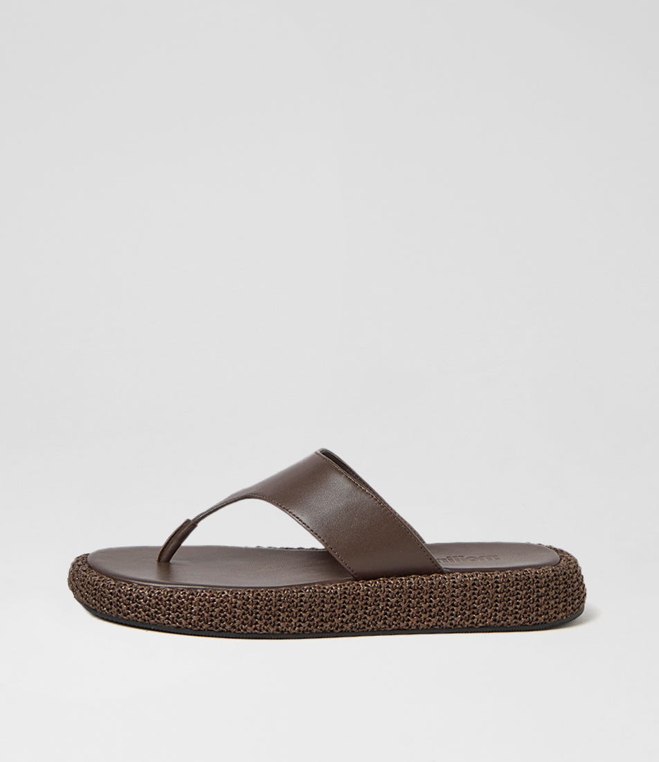 Atori Choc Leather Woven Thongs