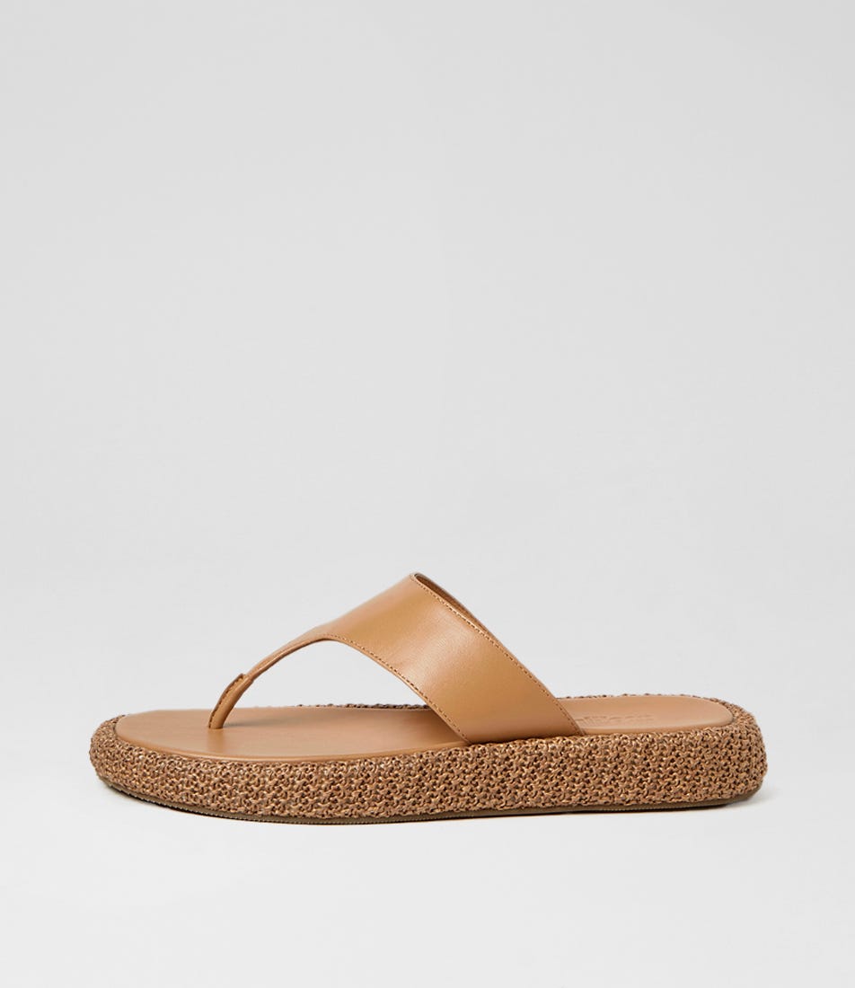 Atori Toffee Leather Woven Thongs