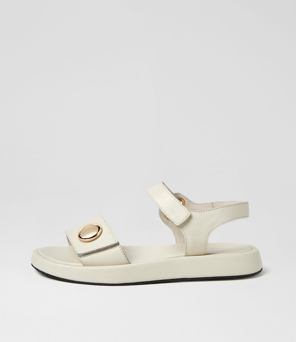 Afeya Cream Leather Sandals