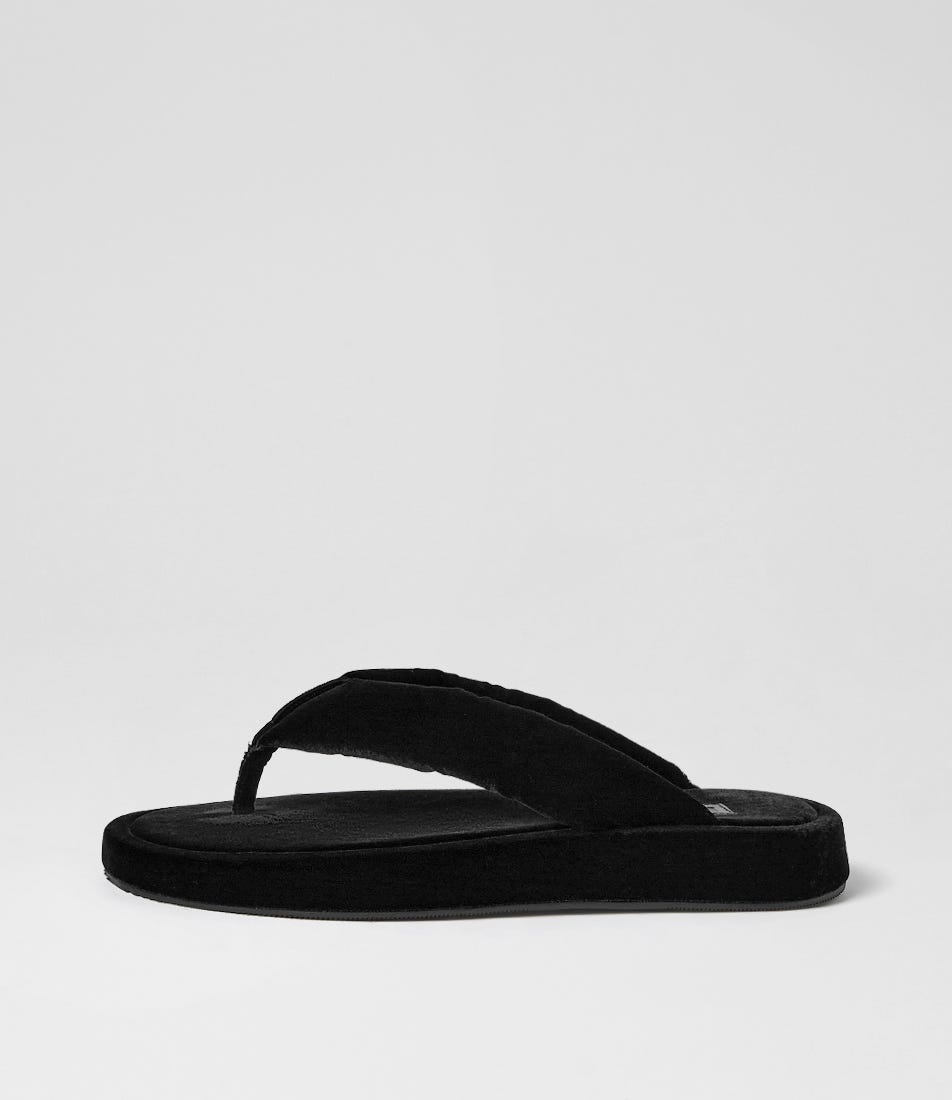 Ajami Black Velvet Thongs