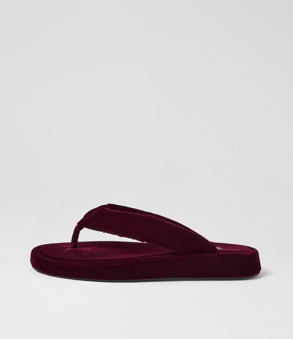 Ajami Plum Velvet Thongs