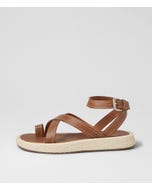 Anulla Chestnut Natural Leather Woven Sandals