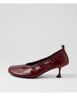 Amerli Bordeaux Crinkle Patent Pump Heels