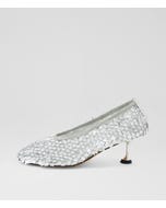 Amerli Silver Fabric Pump Heels